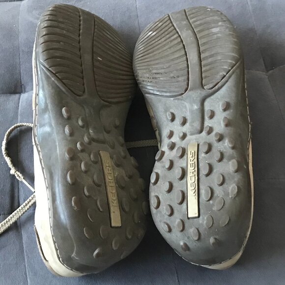 Skechers Vintage Running Shoes Sneakers Men's Sz 10.5 Brown Suede & Leather - Picture 7 of 9